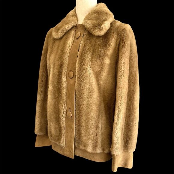 Tissavel France Faux Fur & Suede Coat S/M Luxury Old Money Chic England Vtg 70s - Picture 3 of 14